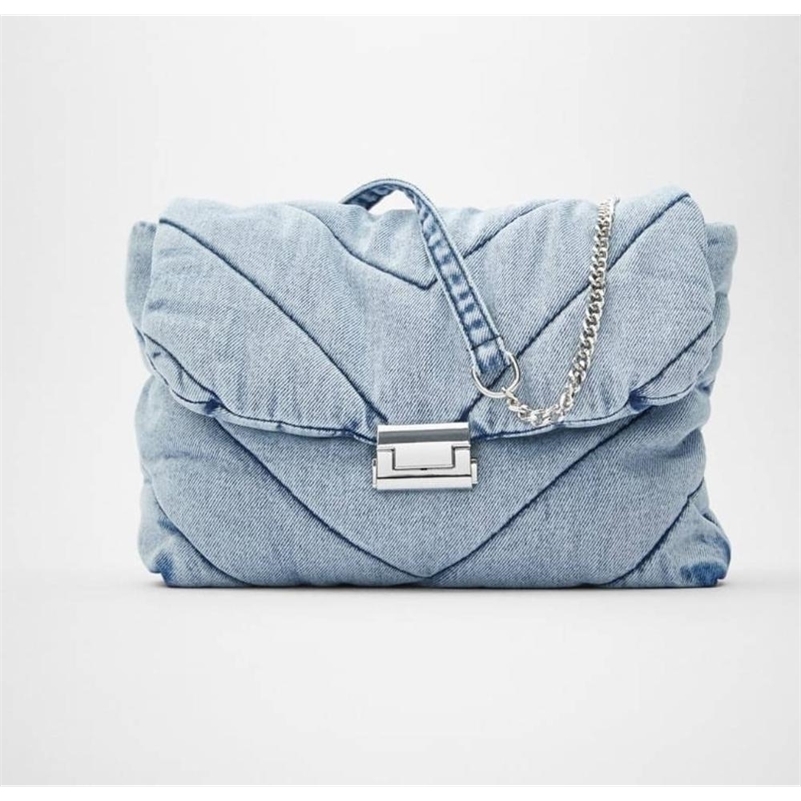 

Luxury designer jeans bags women denim chain crossbody for 2020 's hand shoulder messenger female 220207, Small red