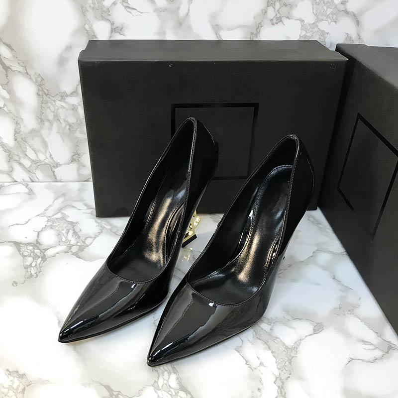 

patent leather black high heels Sexy pointed bright skin party career women dress shoes tall stature dress shoes 11cm 8.5cm size 35-43