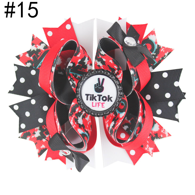 

free shipping 30pcs 5.5''tiktok inspired hair Bows boutique hair Accessories With Clip fashion tik tok Hairpins Hair Ornaments bottle cap bo, 20201210t08
