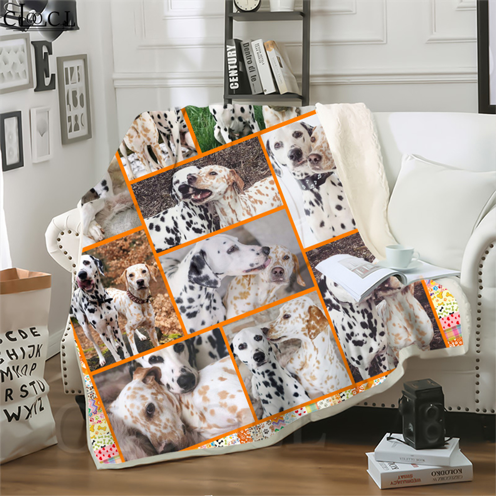 

CLOOCL Animal Dalmatians Dog 3D Print Harajuku Air Conditioning Blanket Sofa Teens Bedding Throw Blankets Plush Quilt