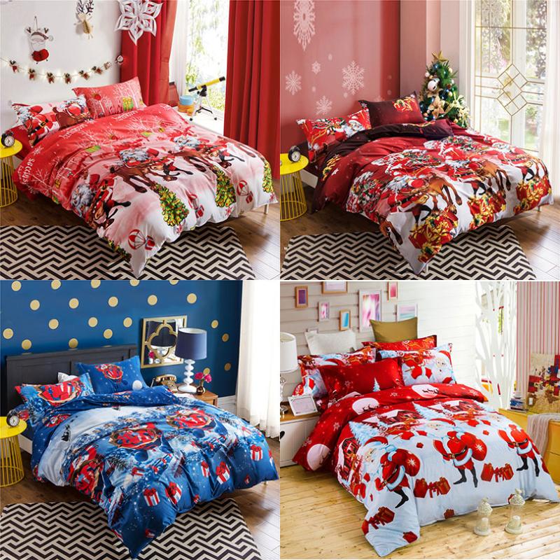 

2020 Christmas Duvet Cover Bedding Sets Queen/King Size Bed Linens Bed Sheet 3 Pcs Bedclothes 3d Printed Bed-clothes sets D, Mc004