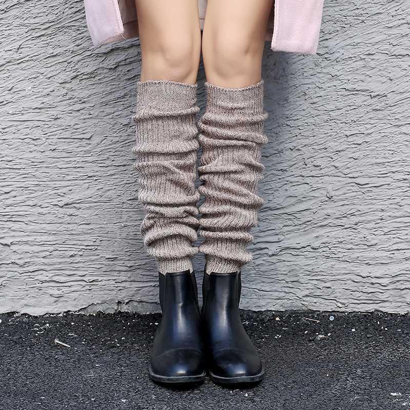 

Women Knitted Legwarmers Soft Keep Warm Calf Sleeves Over Knee Protect Leg Sleeve Female Athleisure Yoga Sport wear1, Green