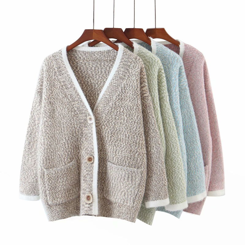 

Casual Puwd woman 4-color v-neck cardigan 2020 fashion ladies soft autumn single breasted female sweater chic warm coat, Blue