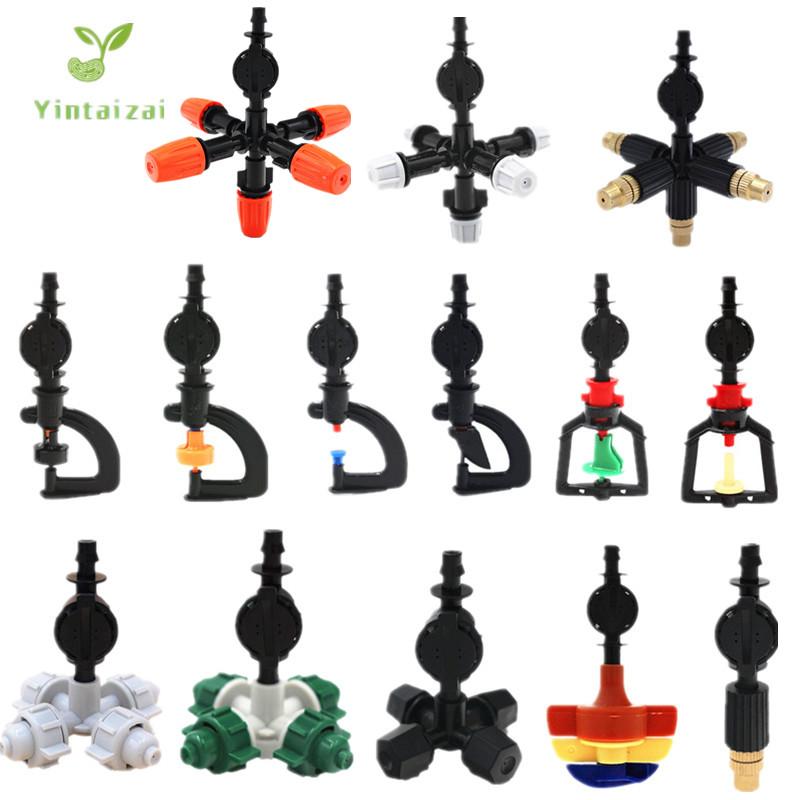 

Greenhouse Rotary Sprinkler With Black Antileak Connector Misting Refraction Sprinkler Microspayer Drip Irrigation Fittings, P 50pcs