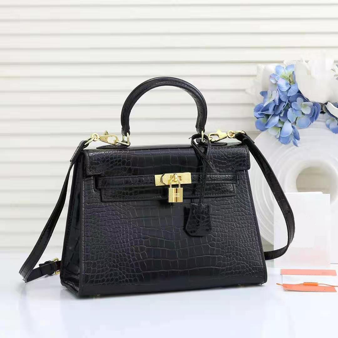 

Luxury Crocodile Bag Leather Women's Fashion Shoulder Crossbody Handbag Evening Bags, Black