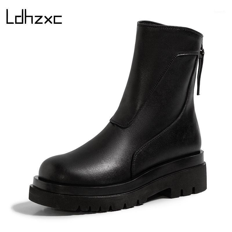 

LDHZXC Block Heel Ankle Boots For Women Low Heel Work Shoes Comfortable New Autumn Boots For Shopping Back Zipper Big Size1, Black shoes