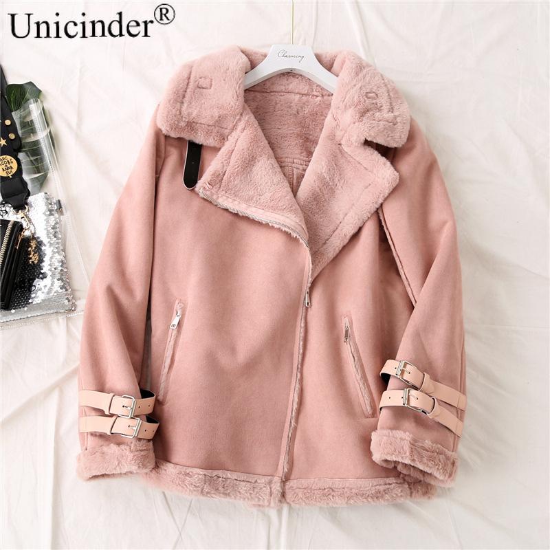 

Unicinder 2020 Plus Size Women's Clothing Autumn and Winter New Fur Integrated Short Locomotive Winter Coats and Jackets Women, Black