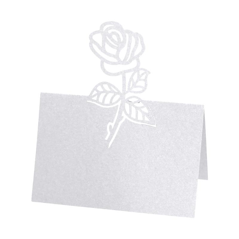 

100pcs Hollow Rose Flower Table Number Name Place Card Wedding Party Decoration 72XF