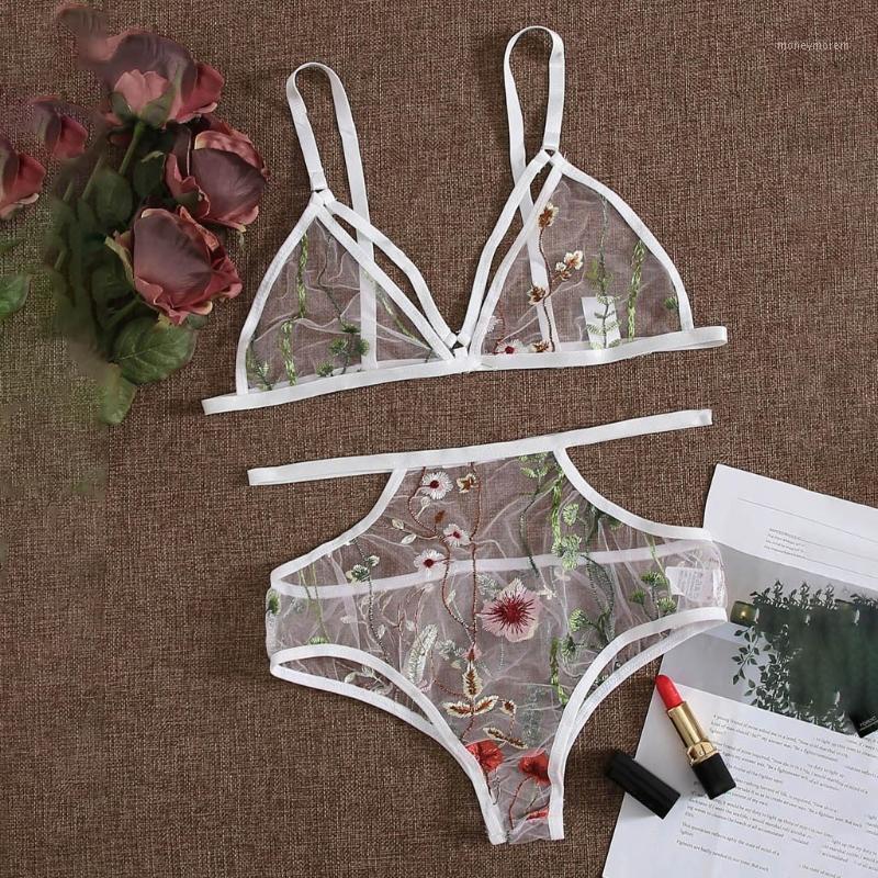 

women irotic white embroidered bra sets Valentine's Day Women Sexy Lace Babydoll Bra Set G-String Woman Lingerie Set1