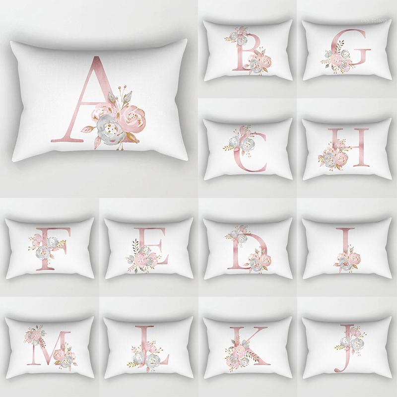 

Pillow Letters Pink Floral Decorative Cushions Pillowcase Polyester Cushion Cover Throw Pillow Sofa Decoration Pillowcover Case1, As pic