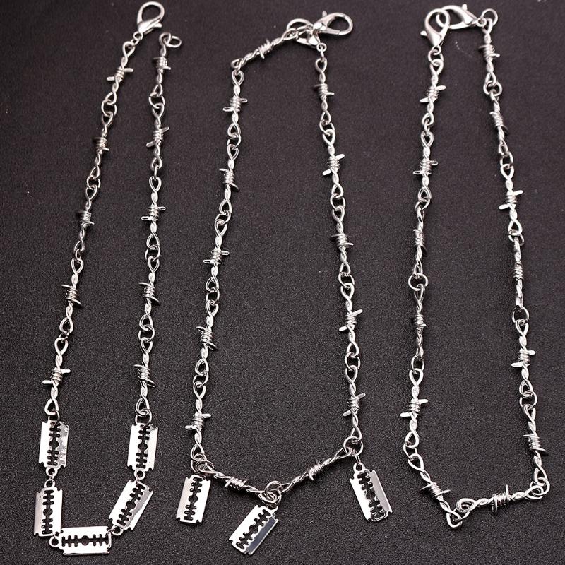 

Hip-hop Blade Thorns Necklace Cool Punk Personality For Street Boy Rapper Rock Charm Choker Necklace Motorcycle Chain Jewelry