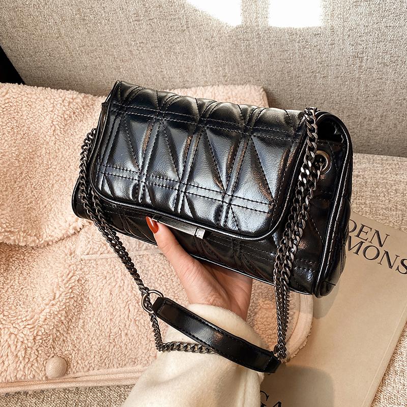 

Lattice Square Tote bag 2021 Fashion New High quality PU Leather Women's Designer Handbag Chain Shoulder Messenger Bag Purses, Beige