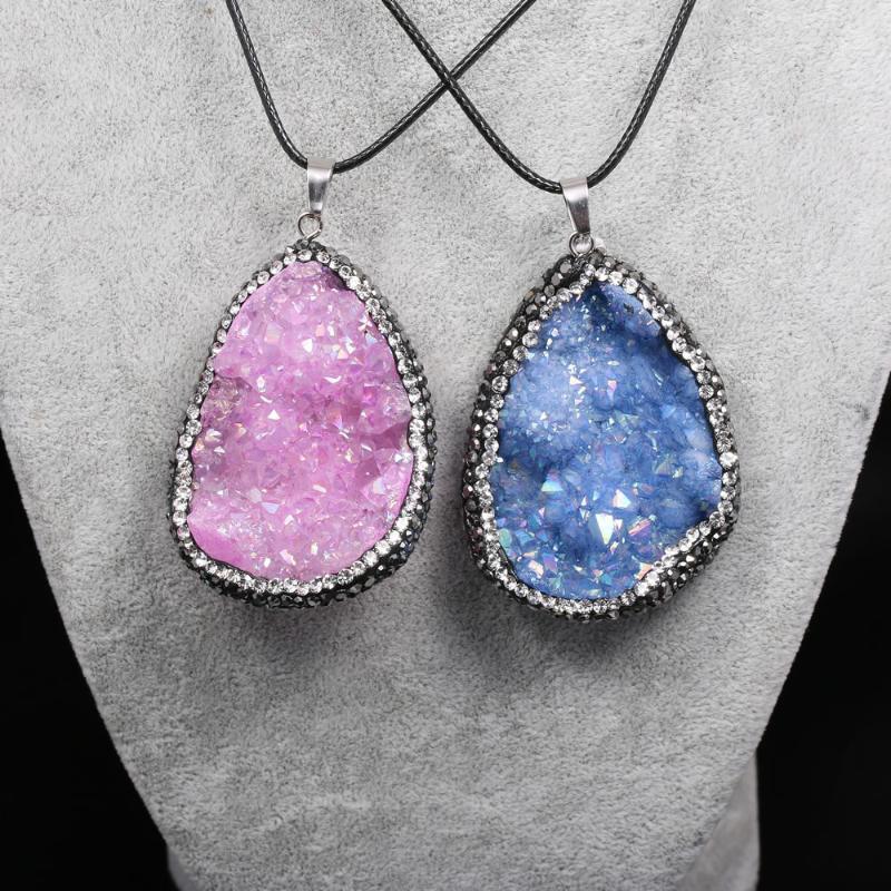 

High Quality Natural Stone Quartz Necklace Jewelry for Women Men Agates Druzy Charms Pendants Necklaces Gifts1