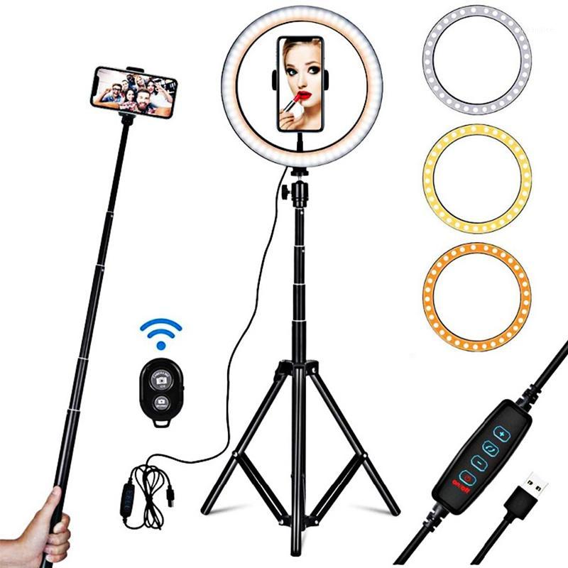 

8 Inch Selfie Ring Light with Adjustable Tripod Stand and Bluetooth Remote Control for Camera Photography Video1