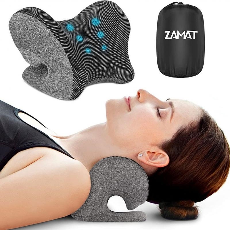 

Neck Shoulder Stretcher Relaxer Chiropractic Traction Device Pillow For Pain Relief Cervical Spine Alignment Gift