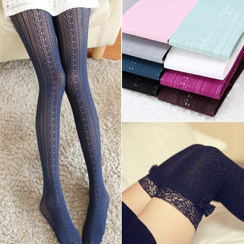 

Autumn Winter Stockings Cotton Warm Tights Pantyhose Solid Color Over Knee Stockings Sexy Women Knit Soft Thigh High1, 1pair style i