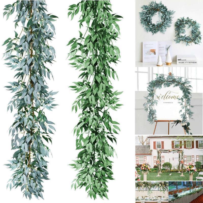 

170cm Artificial Leaves Plastic Plant Vine Wall Hanging Garden Living Room Club Bar Decorated Fake Leaves Green Plant1