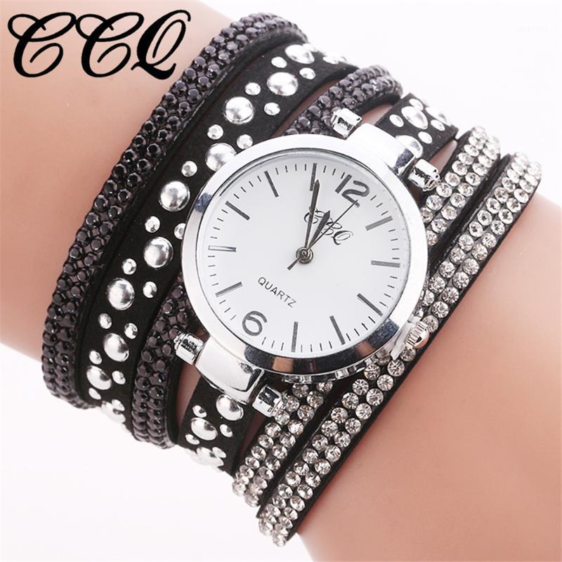 

Wristwatches CCQ Women Bracelet Watches Fashion Dress Wristwatch Ladies Quartz Sport Rhinestone Watch Relogio Feminino1, Black