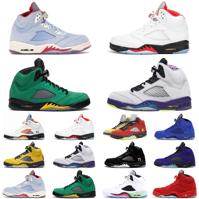 

jumpman 5 5s men basketball shoes What The Alternate Bel Fire Red Black athletic mens trainers sports sneakers size 7-13, #27 hyper royal