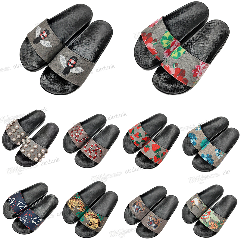 

High Luxury Slides Designer shoes Sandals Lady women slippers with Correct Flowers printing leather dust bag Fashion men platform sneakers 35-47, I need look other product