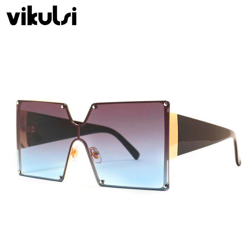 

New Elegant Ladies Square Sunglasses Women Men Brand Designer Italy Oversized Sun Glasses For Female Men Gradient Eyewear Shades