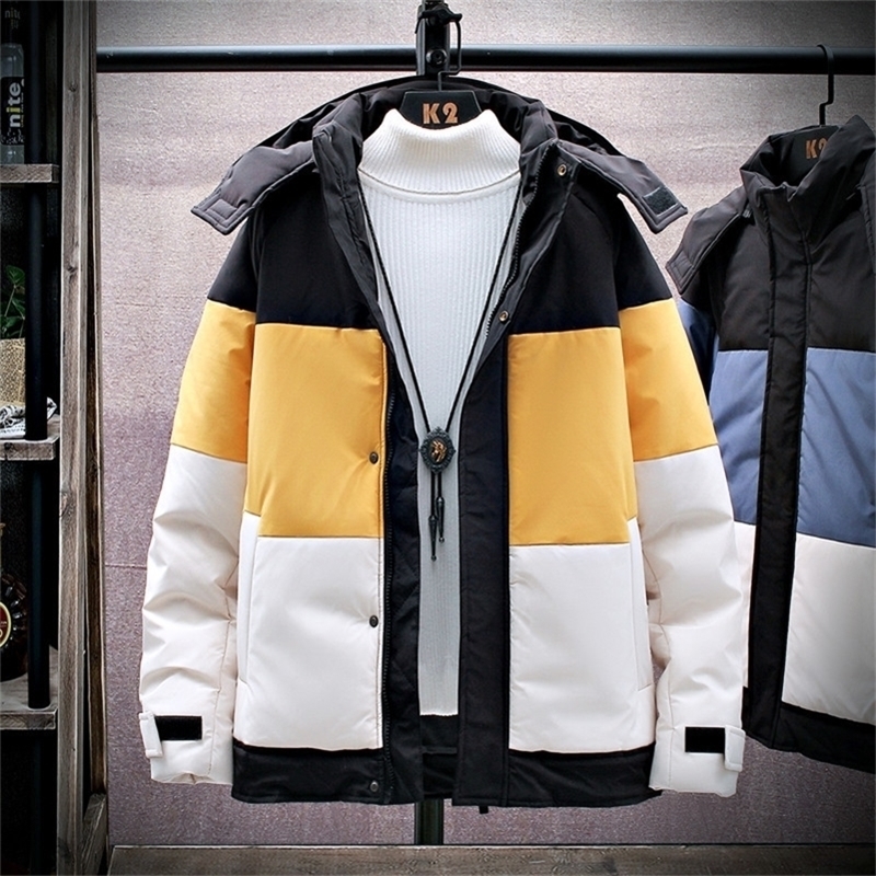 

Brand Jacket Men Zipper Winter Autumn Warm Casual Patchwork Men's Outwear Fur Hooded Big Pocket Coats Parkas Windproof 4XL 201114, Em226 black