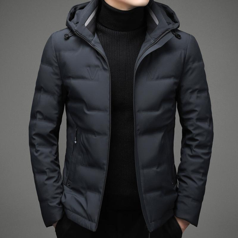 

The new winter men 2020 90% white duck down coats male business measures hat fashion coat cultivate morality, Black