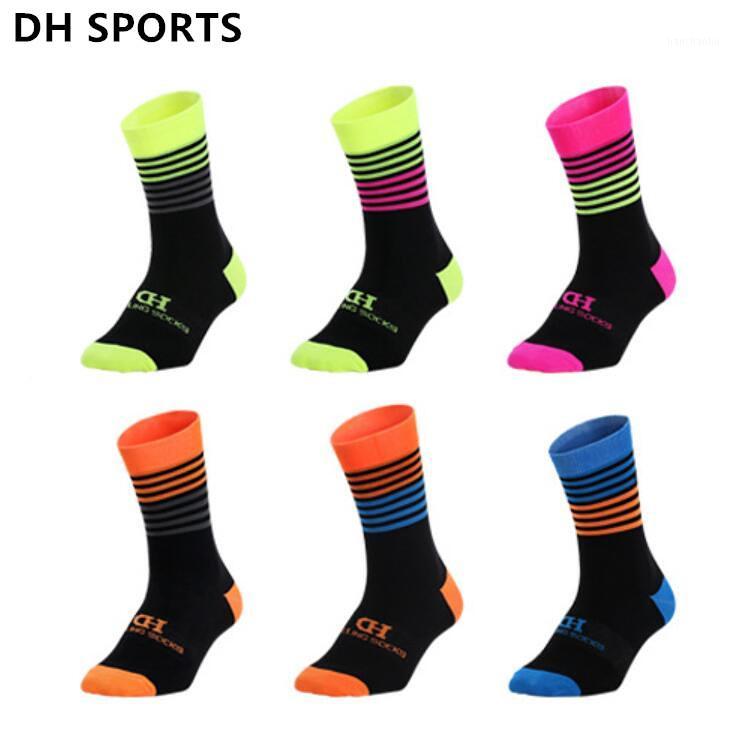 

DH SPORTS Outdoor Sport Socks Mountain Bike Sock Men Women Quality Professional Racing Cycling Socks Breathable Road Bicycle1, Orange gray