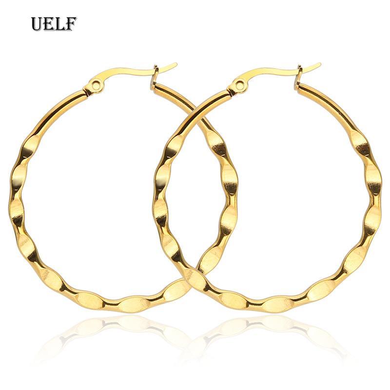 

Uelf Hoop Earrings Circle Earrings Simple Big Circle Gold Loop For Women fashion jewelry womens accessories