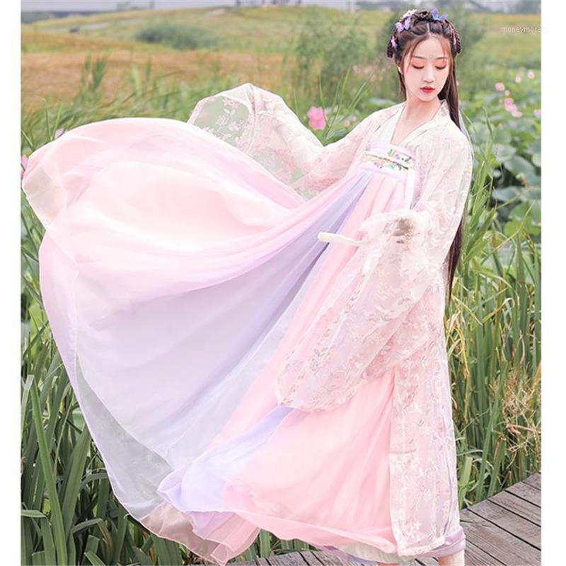 

Fairy Ancient Chinese Costume for Women Tang Suit Hanfu Dress Vintage Top Long Robe Folk Cherry Blossoms Cosplay Carnival Party1, 3 meter pendulum