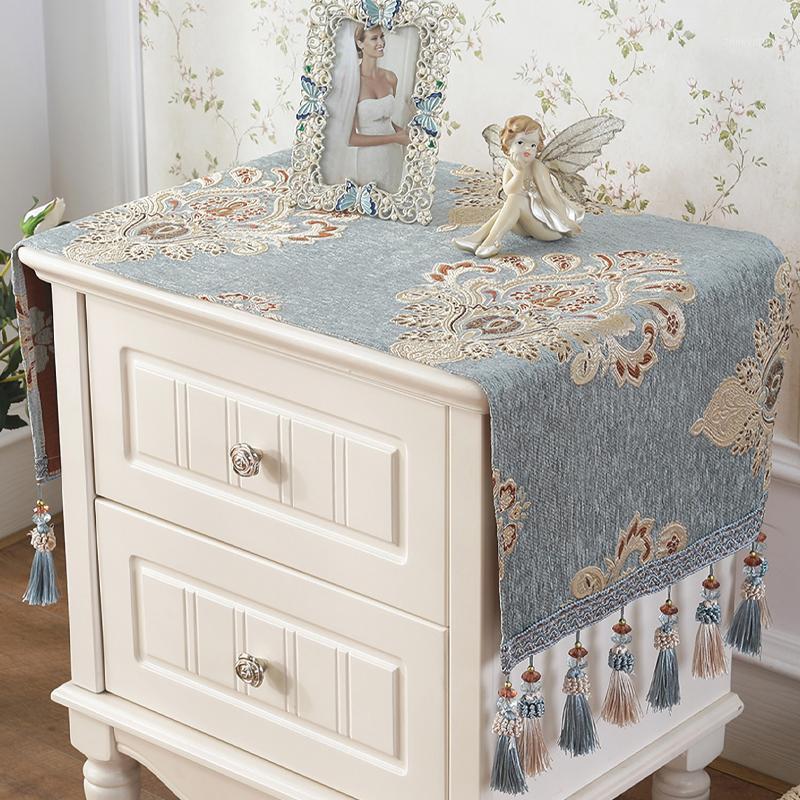 

Table Cloth European Style Vintage Jacquard Bedside Cover Towel Tv Cabinet Dust Proof Multi-function Tablecloth