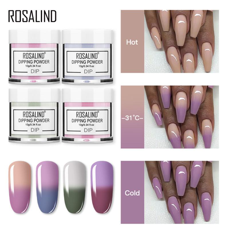 

4 Colors Dipping Nail Powder 10g Dip Thermal Powder Glitter Temperature Color Changing Without Lamp Cure Nail Art Decoration
