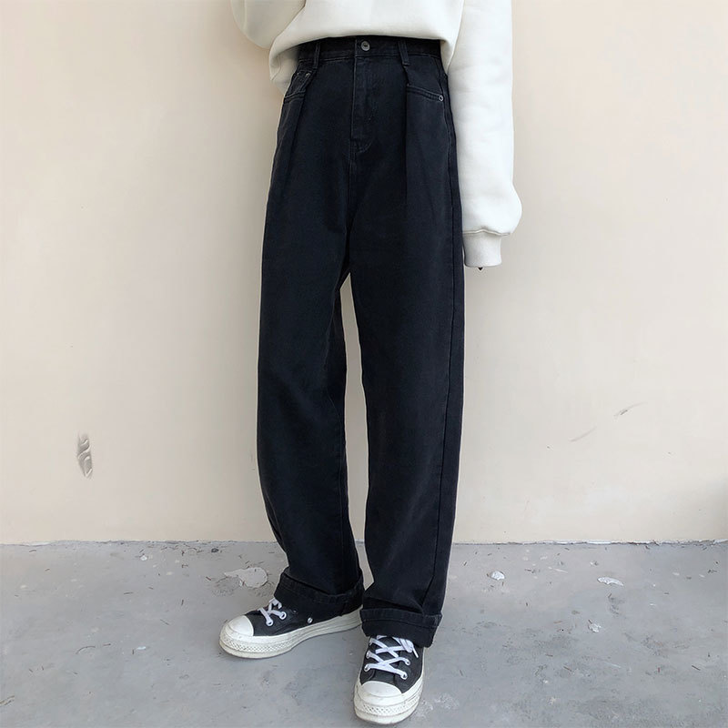 

2021 New -Autumn Korean style long women Casual drop tall-waisted jeans on women's straight pants (x1368) 32ZR, Same pictures