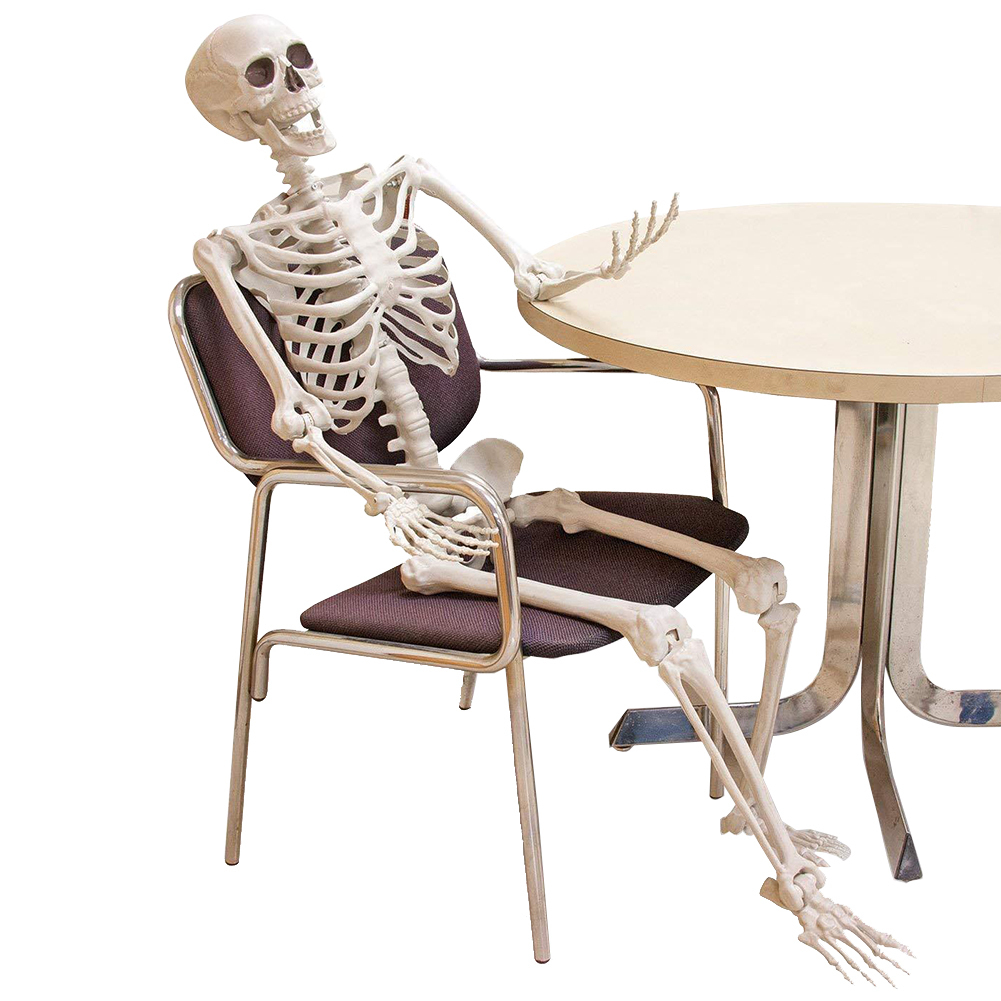 

Decoration Full Life Size Body Poseable Hanging Artificial Human Skeleton Crafts Horror Haunted House Home Party Prop Halloween Y201006