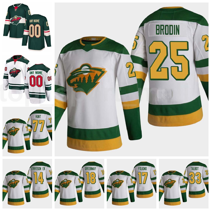 

Reverse Retro Hockey Minnesota Wild 25 Jonas Brodin Jersey All Stitched 18 Greenway 17 Marcus Foligno 32 Alex Stalock Marat Khusnutdinov, Black;red