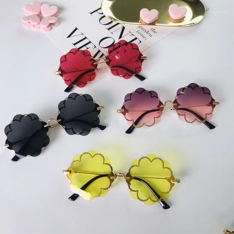 

New children's flower rimless Sunglasses1