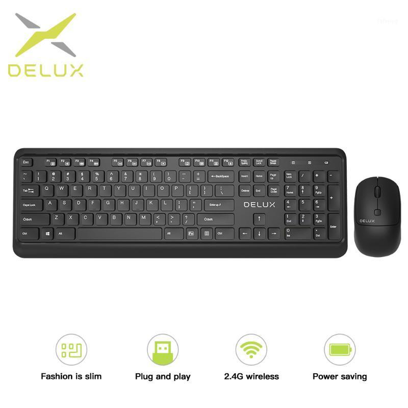 

Delux KA190G 104 Full-size Keyboard slim design 2.4Ghz wireless keyboard and Mouse Combo Energy saving For Computer PC Laptop1