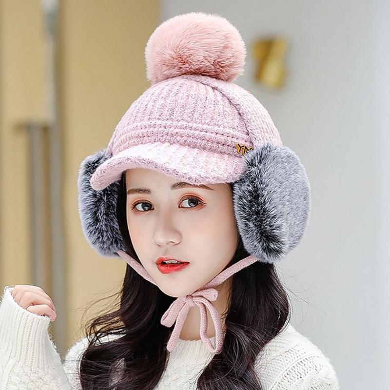 

Women's winter hats, leisure and leisure hats, warm ski ladies skull hats 2022, Hat and earmuffs b