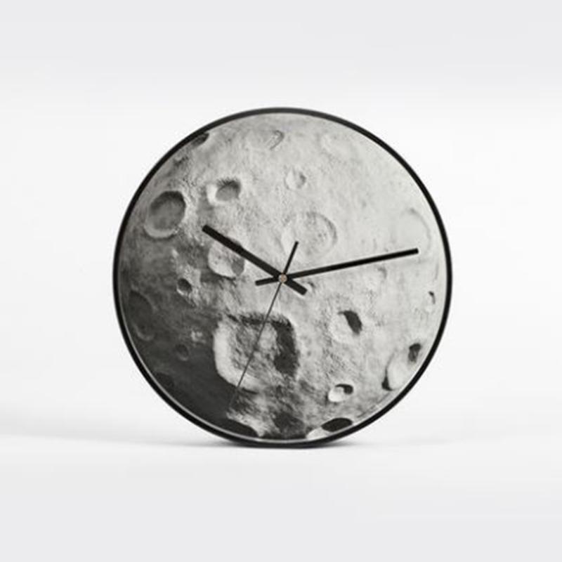 

Moon Nordic Luxury Wall Clock Living Room Bedroom Black Metal Decorative Creative Wall Clock Modern Decoration Watch C5T031