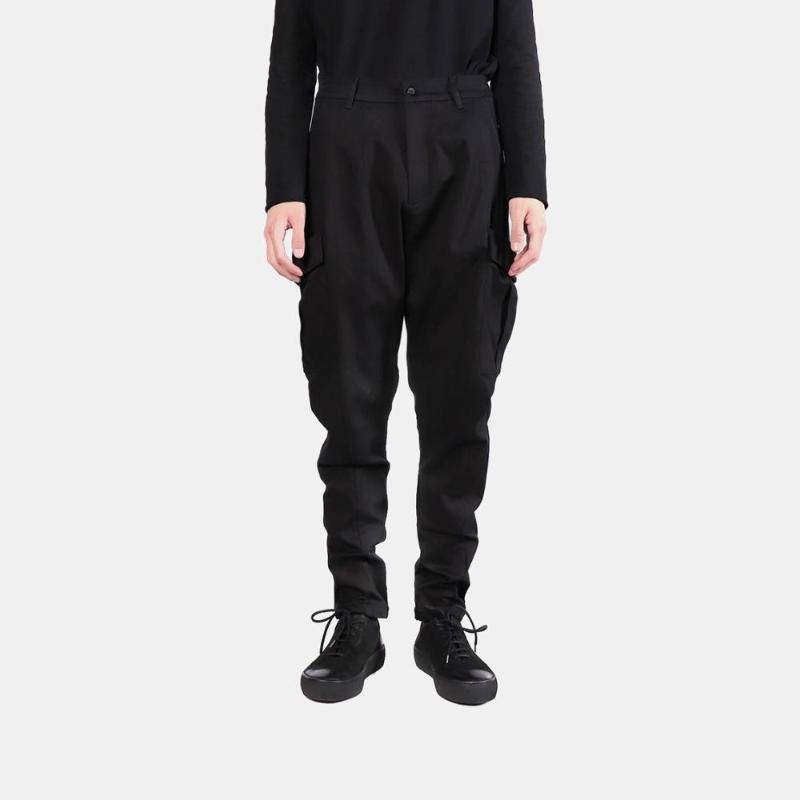 

New 2020 Men's Clothing Hair Stylist Catwalk Double pocket elastic work Pants Plus Size Singer Costumes, Black