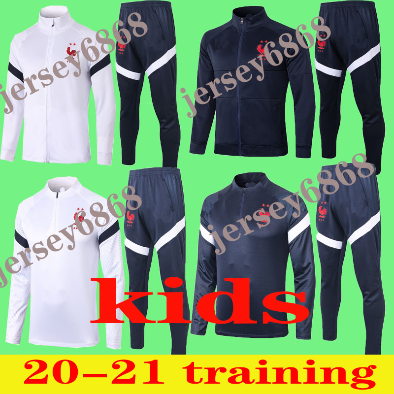 

KIDS 2021 Maillot de foot soccer tracksuit jacket 20/21 KIDS SurvÃªtement de football MBAPPE POGBA GRIEZMANN football training suit, Black