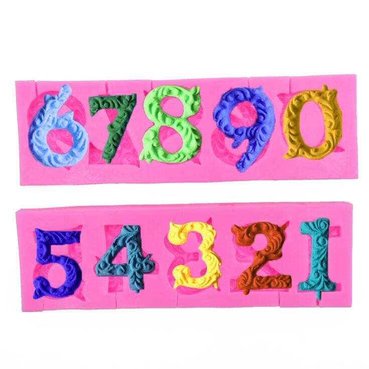 

Cake Mold Silicone 0-9 Numbers Mould DIY Fondant Birthday Cake Chocolate Cookies Molds Candy silicagel Pastry Kitchen Baking Tool ZYY69