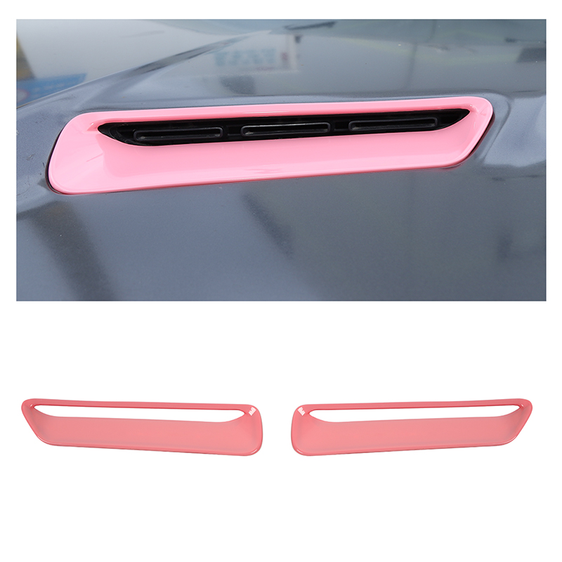 

Pink Cowl Vent Hood Scoop Air Vent Trim Bezels For Dodge Challenger 2015 UP Car Interior Accessories