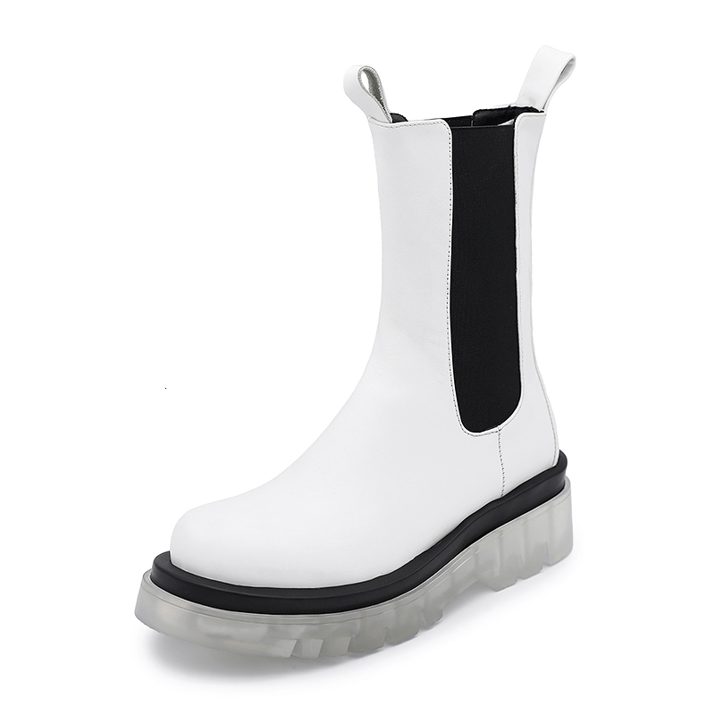 

2021 New 100% Cow Leather Women Ankle Autumn Winter Chunky Heels Night Club Shoes Woman Comfortable Short Boots Size 42 43 Zl2h, Black