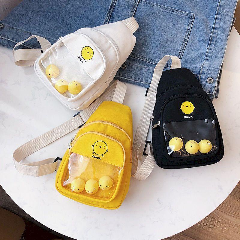 

Chest bag female ins messenger bag female small canvas student Korean version of the wild casual Harajuku trend1, Sky blue
