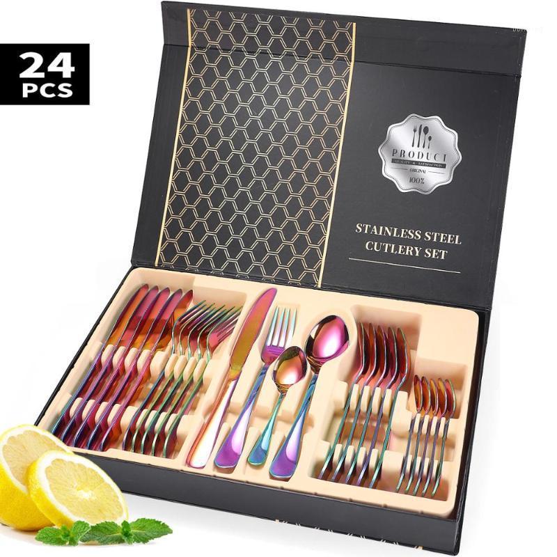 

Hot Selling 24pcs Dinner Silverware Set Rose Gold Flatware Copper 304 Stainless Steel Cutlery Set1