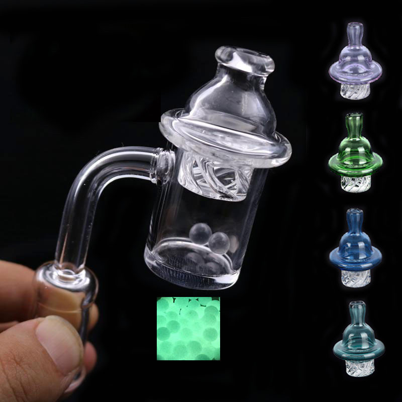 

Wholesale XXL 25mm Quartz Banger Nail & Cyclone Carb Cap and Terp Pearl 100% Quartz 10mm 14mm18mm Male Female for dab rigs