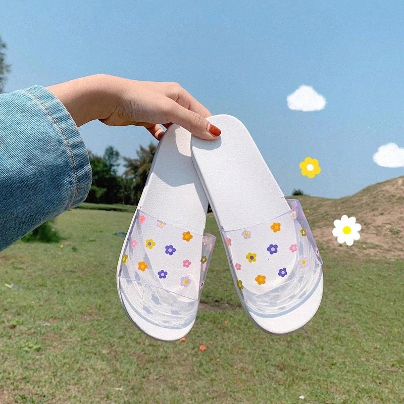 

Women Summer Slip On Slipper Ladies PVC Leather Flower Flat Sandals Woman Casual Comfortable Outdoor Beach Slippers 2020 New #lt1X, Black