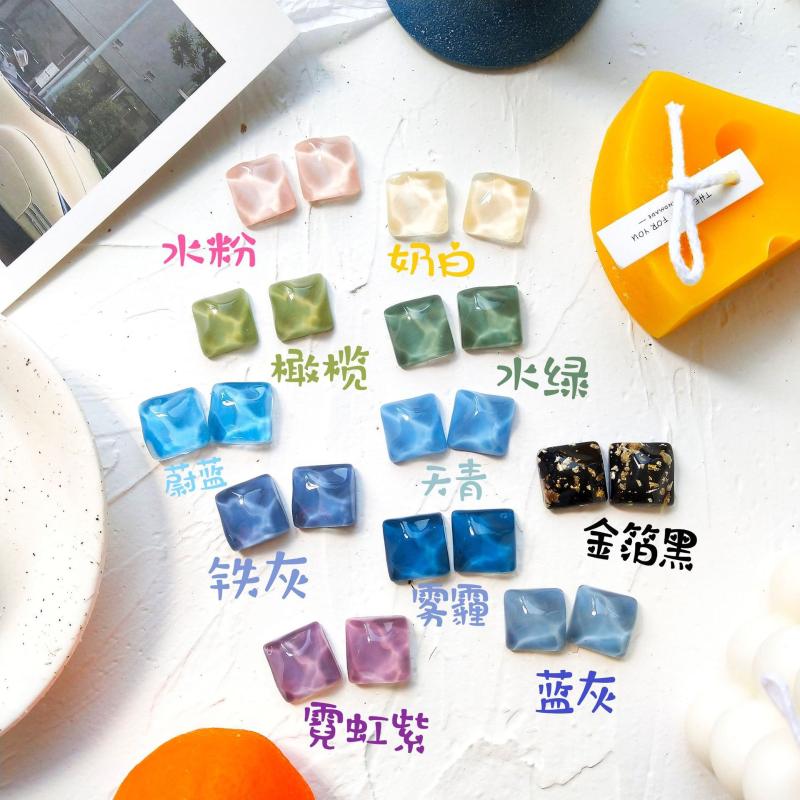 

2020 trend earrings for women Korean earrings Irregular blue geometric acrylic ear stud Women jewelry Gifts for the new year