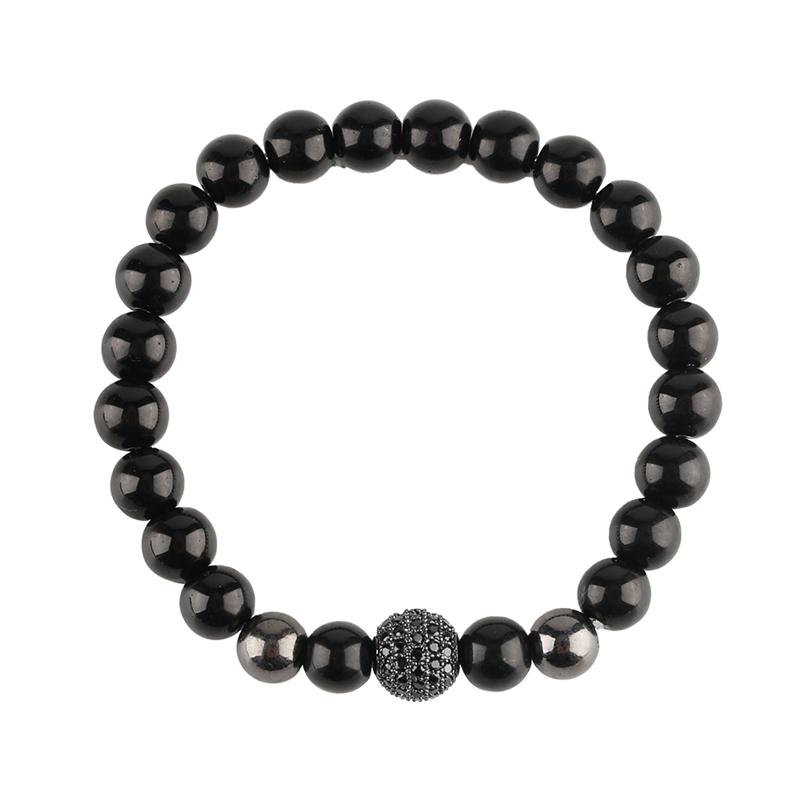 

Bohemia Women Beaded Bracelet Matte Frosted Lava Stone Healing Zircon Charm Jewelry Gift